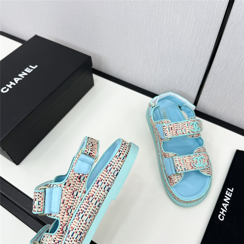 Ch**el women’s blue tweed sandals