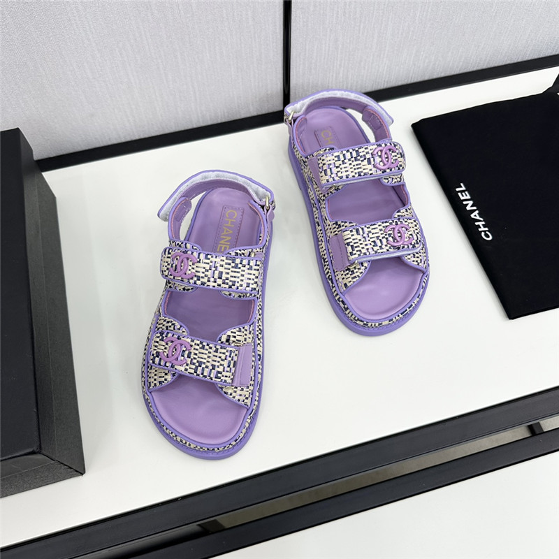 Ch**el women’s purple tweed sandals