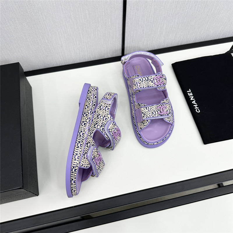 Ch**el women’s purple tweed sandals