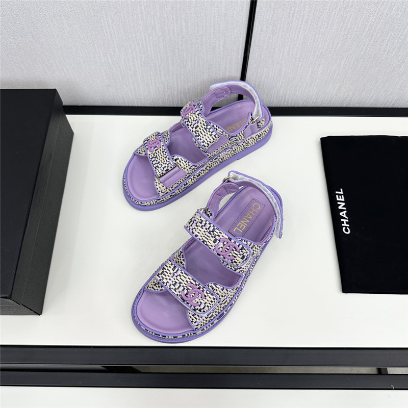 Ch**el women’s purple tweed sandals