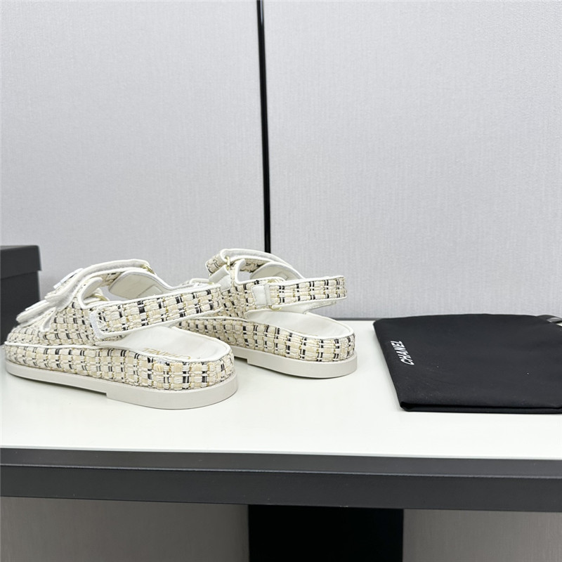 Ch**el women’s white tweed sandals