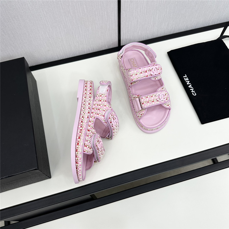 Ch**el women’s pink tweed sandals