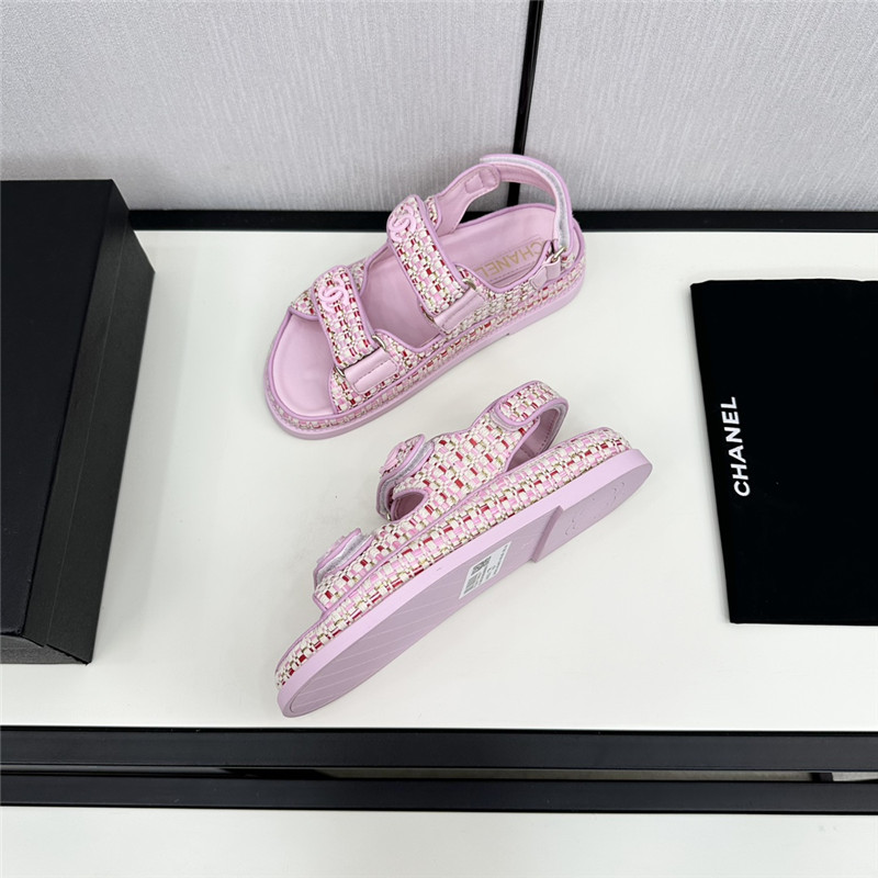 Ch**el women’s pink tweed sandals