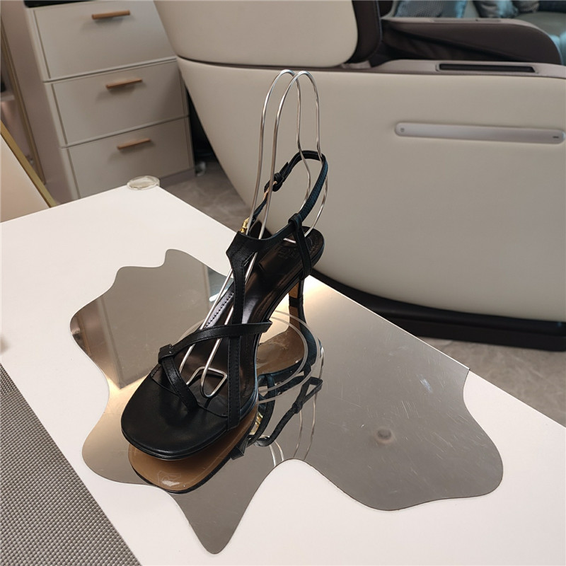 F**di ffold 55mm leather sandals black