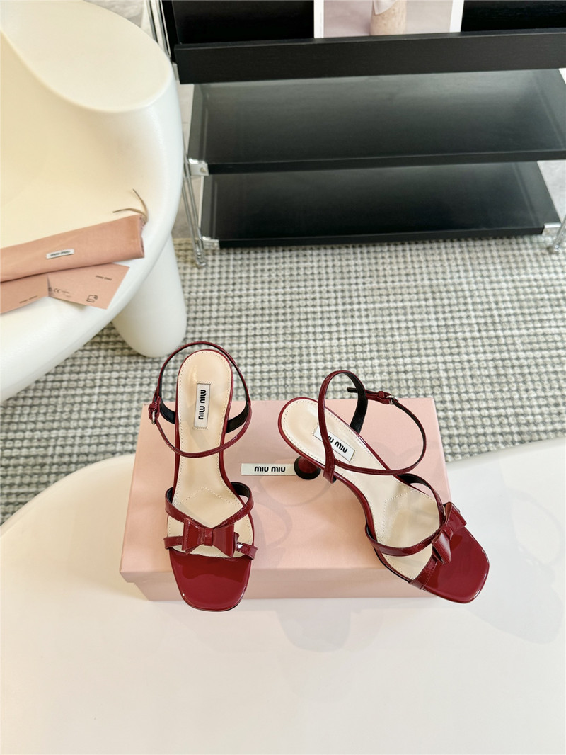 Miu Miu Strappy Leather Slingback Sandals
