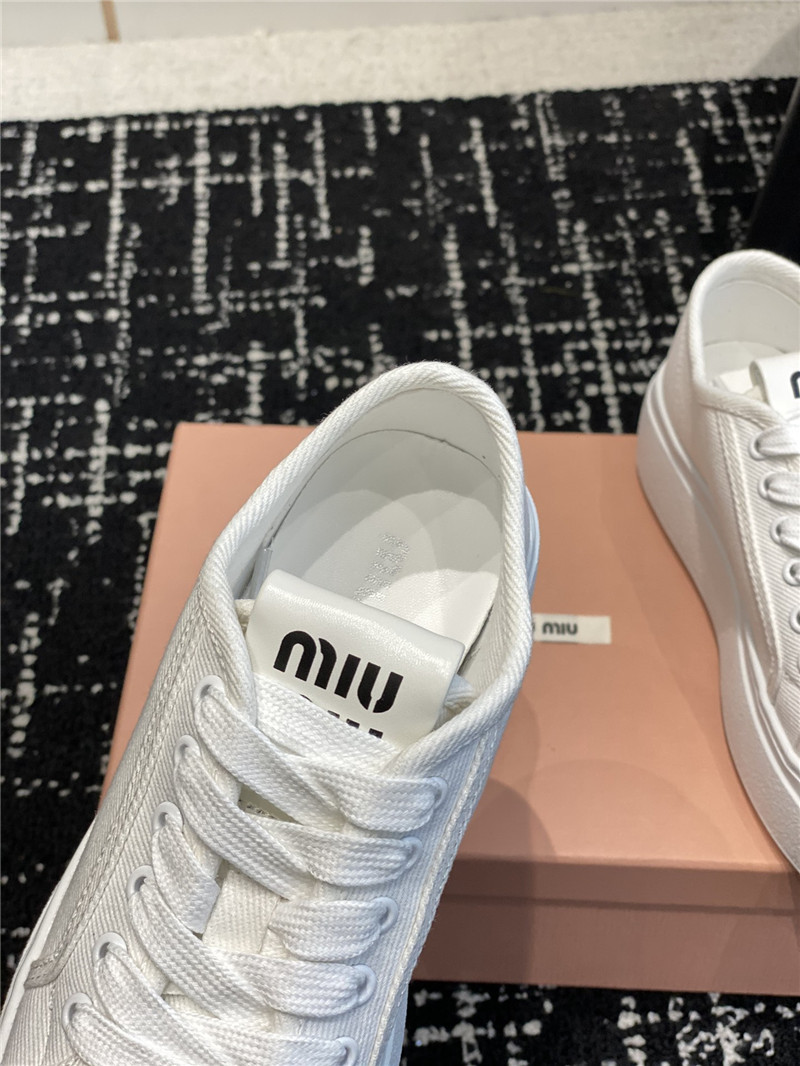 Miu Miu Platform Canvas Sneakers for Ladies