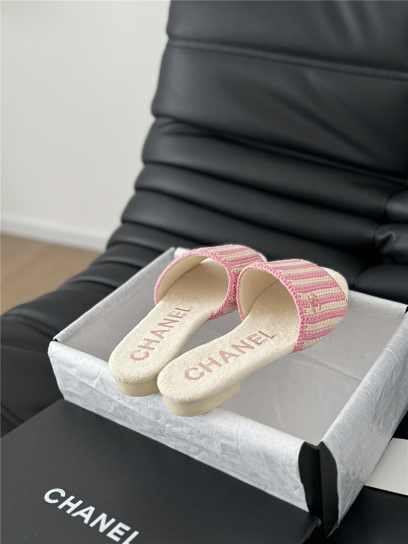 Ch**el camellia woven slippers replica shoes