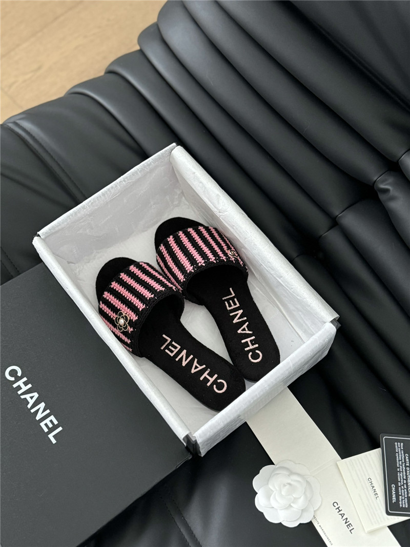 Ch**el cc embroidered flat sandals