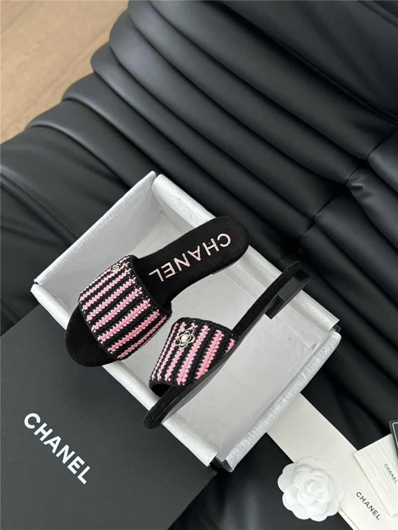 Ch**el cc embroidered flat sandals