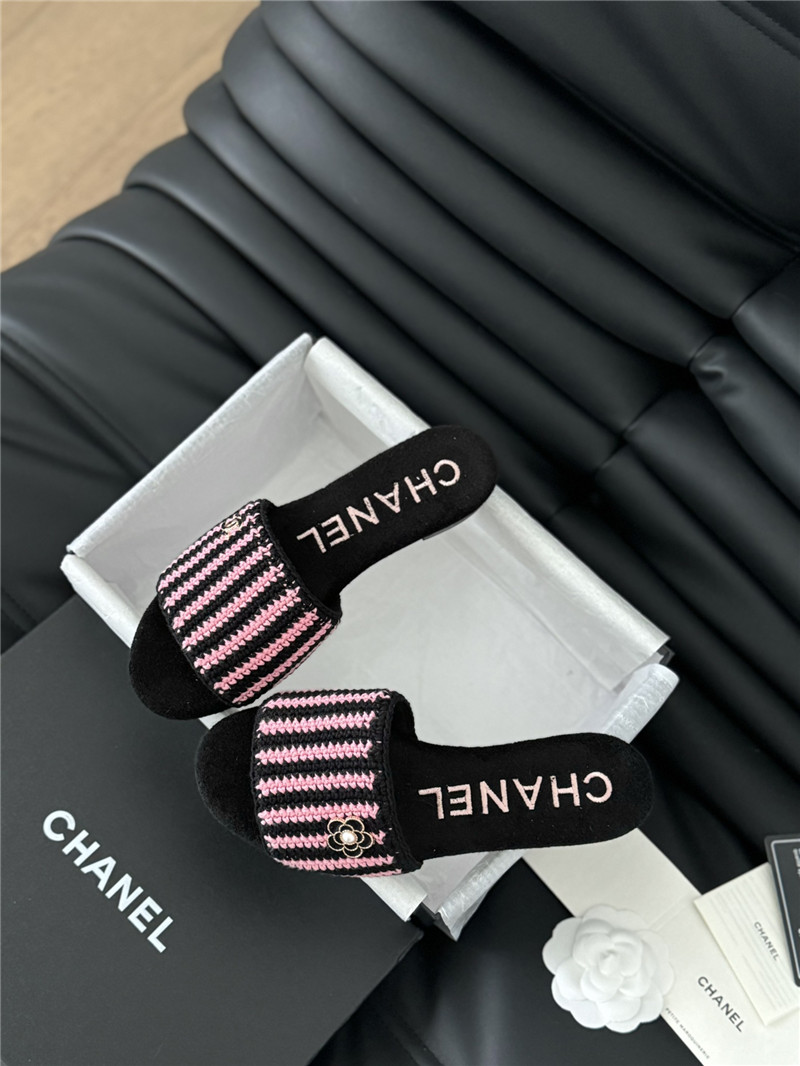 Ch**el cc embroidered flat sandals