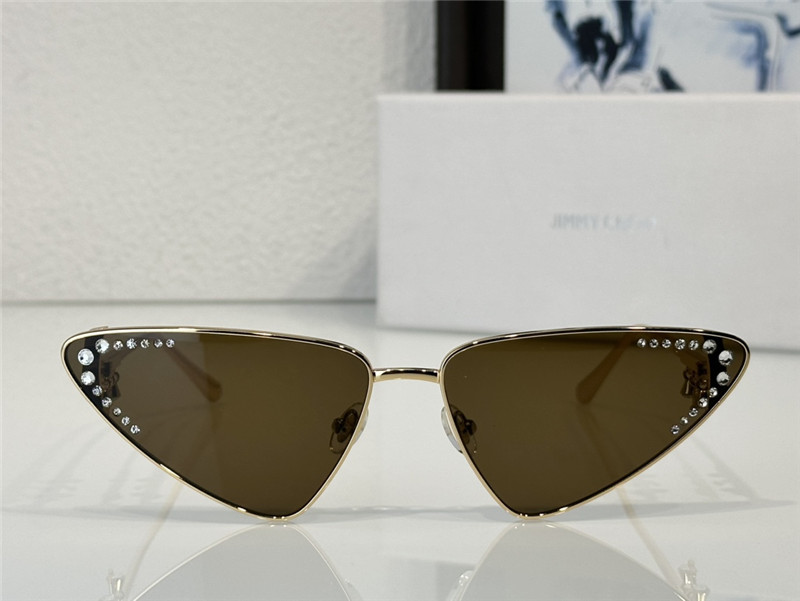 j1m*y ch00 cat-eye frame D1am0nd pendant sunglasses
