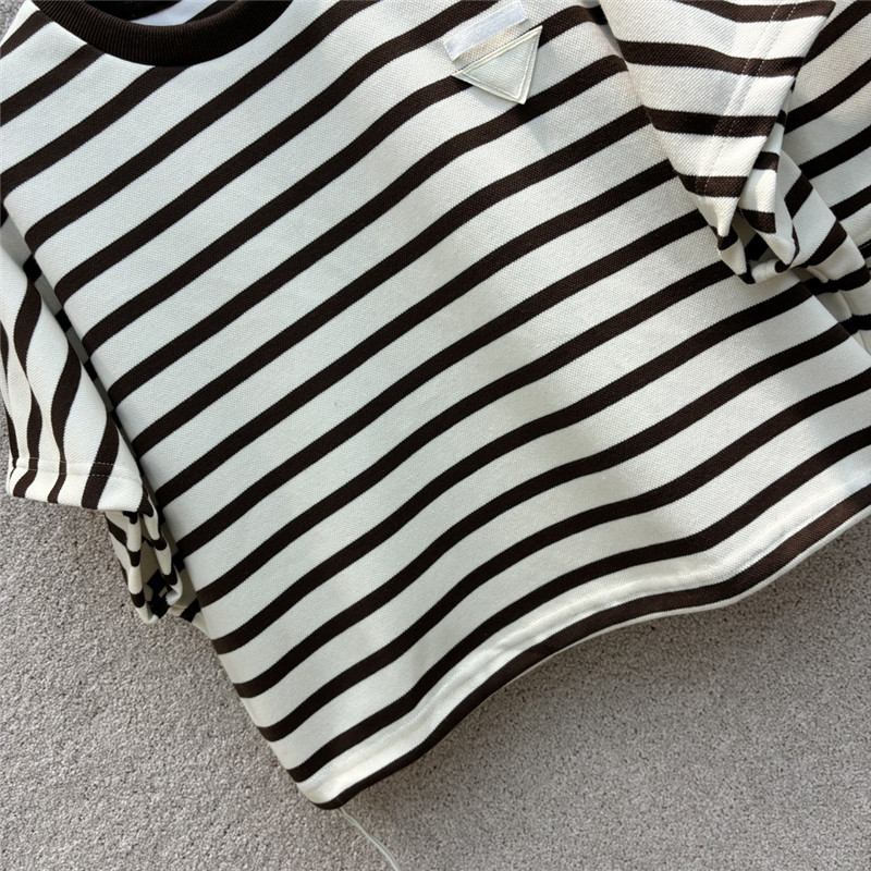 Pra*a triangle logo decorative striped suit replica d&g clothing