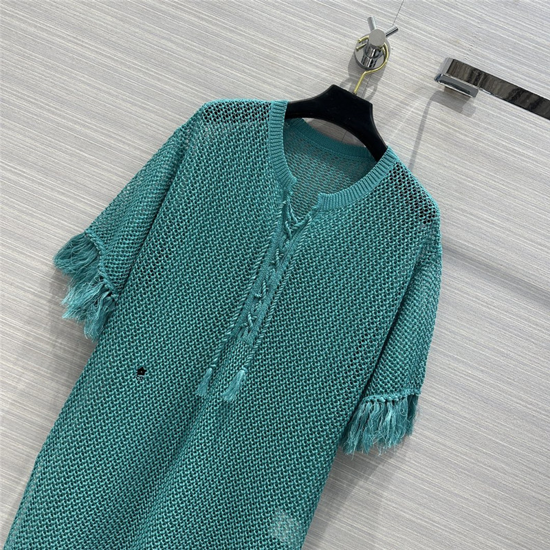 D10r hollow crochet knitted cardigan dress replica clothes