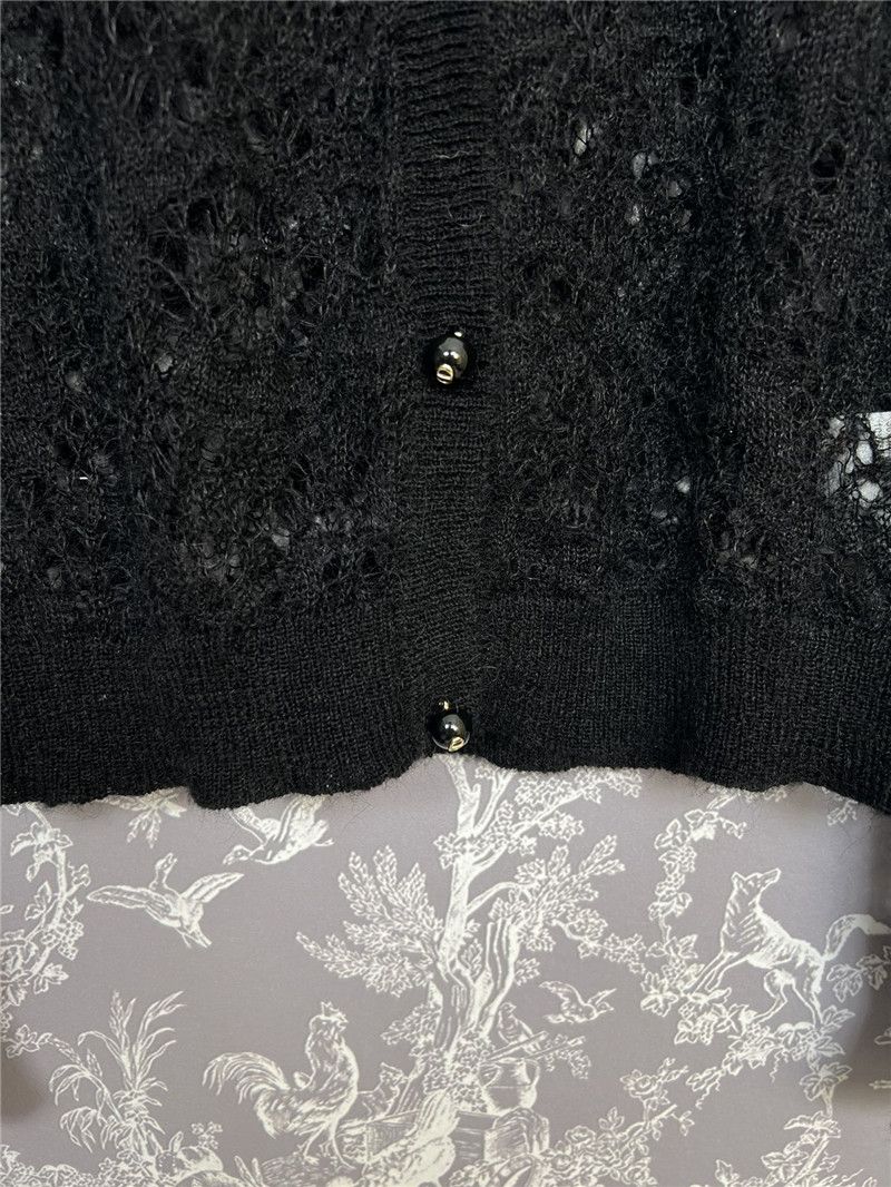 D10r lace crochet cardigan black