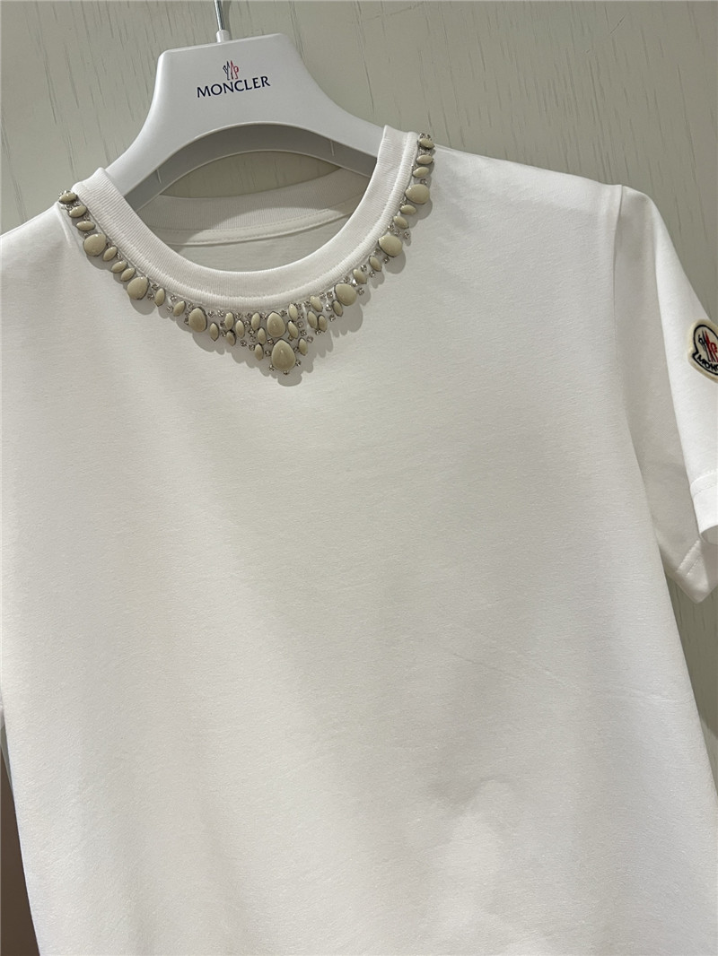 Moncler beaded collar t-shirt replica designer clothes