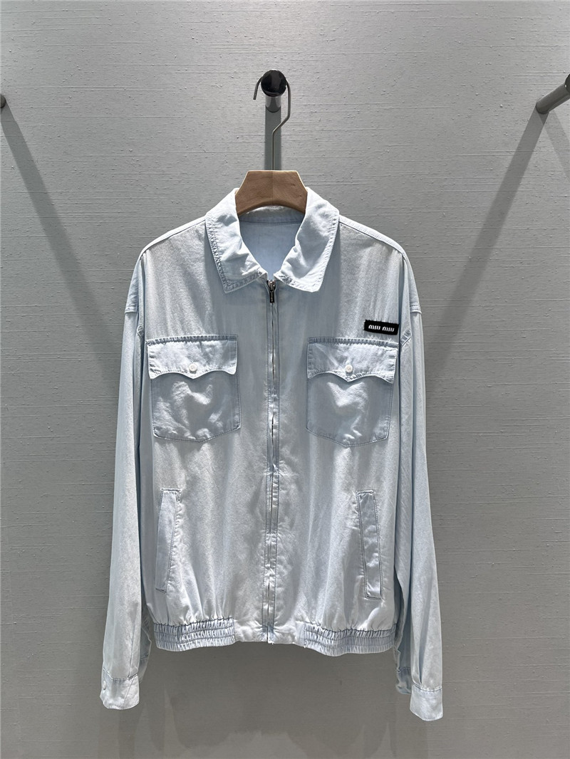 M1um1u zipper denim jacket replicas clothes