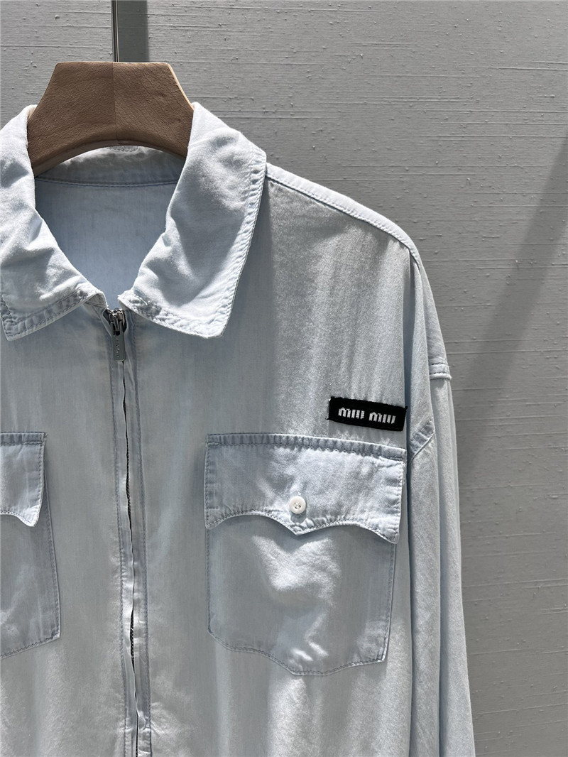 M1um1u zipper denim jacket replicas clothes