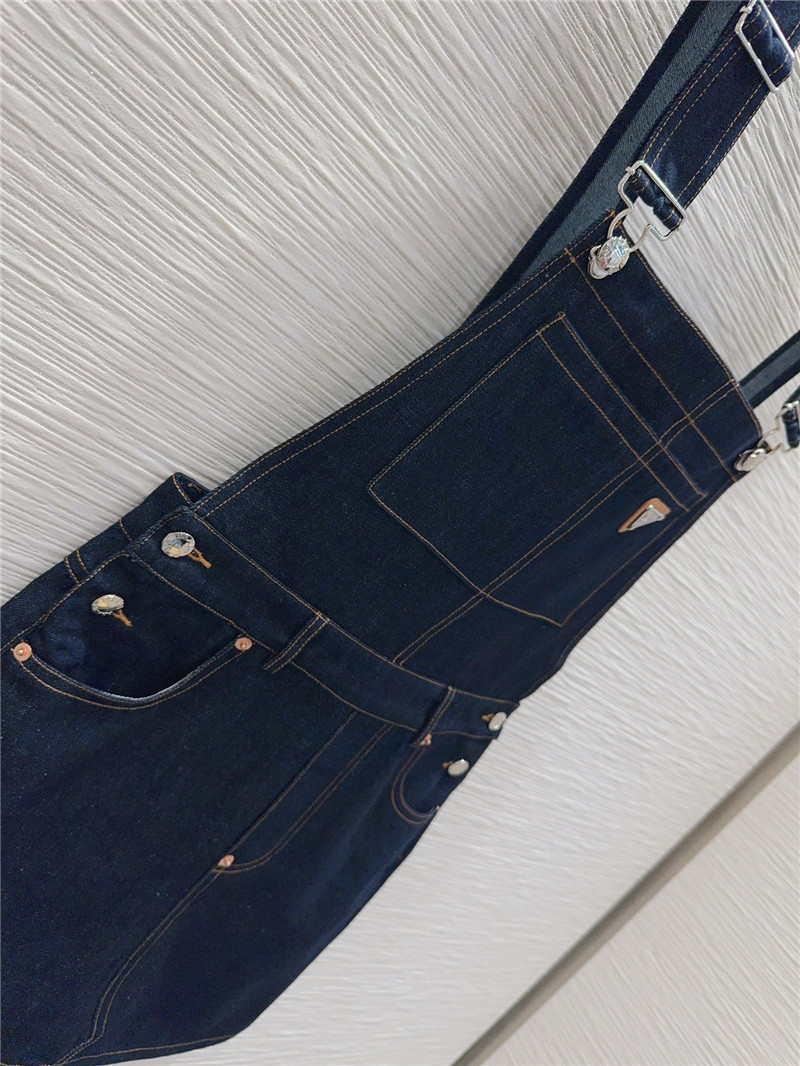 Pra*a denim overalls replica designer clothes
