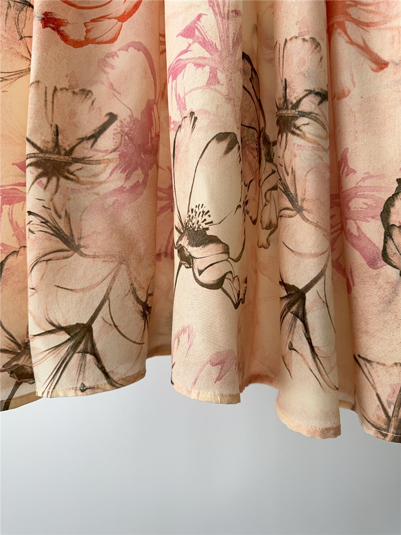 Chloé pinched printed silk dress replica clothes