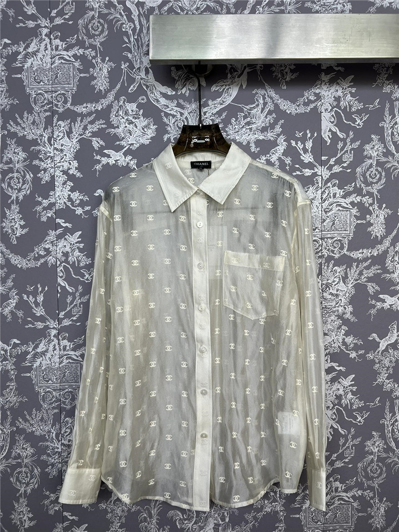 Ch**el new semi-transparent shirt replica d&g clothing