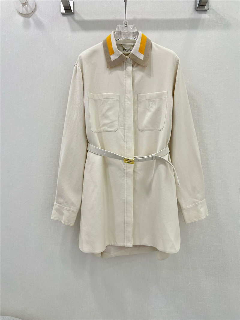 F**di lapel long sleeve dress replica d&g clothing