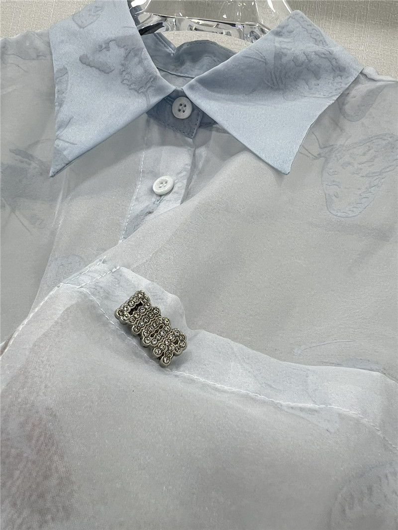 D10r organza long sleeve shirt replica designer clothes