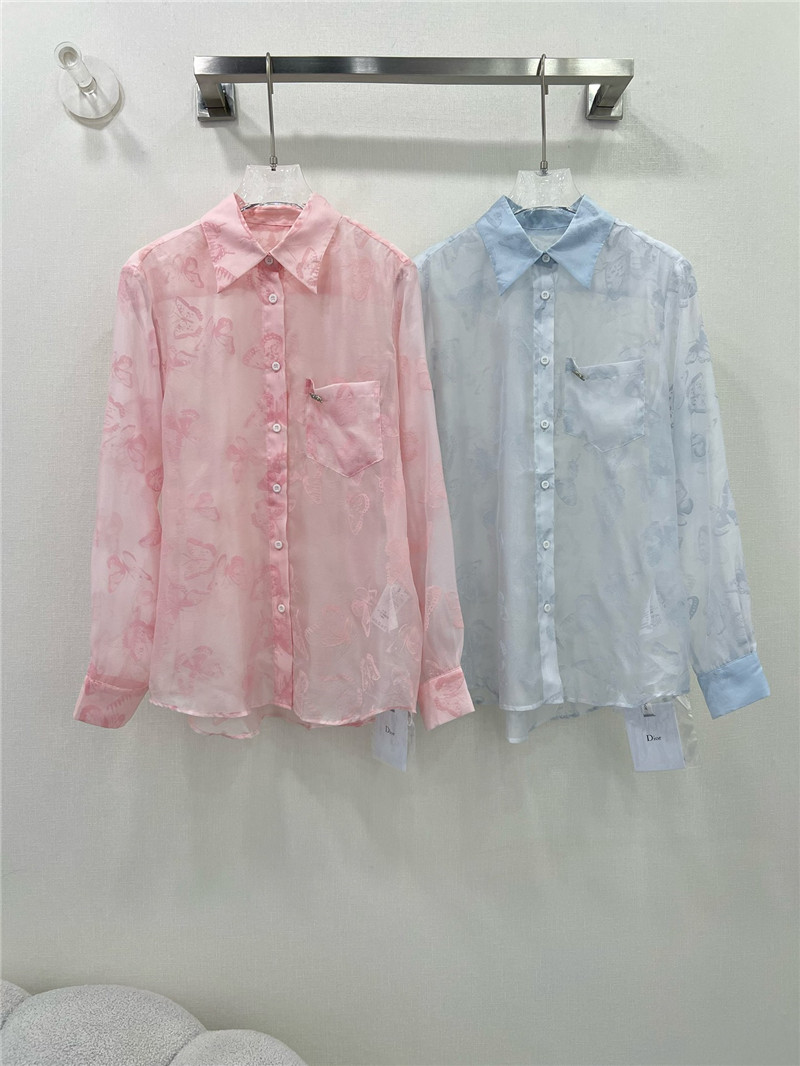 D10r organza long sleeve shirt replica designer clothes
