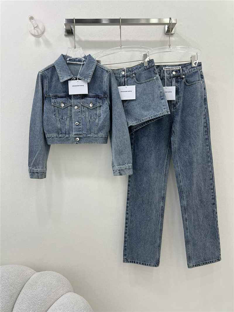 a1exa*der wang D1am0nd denim shorts replica clothing