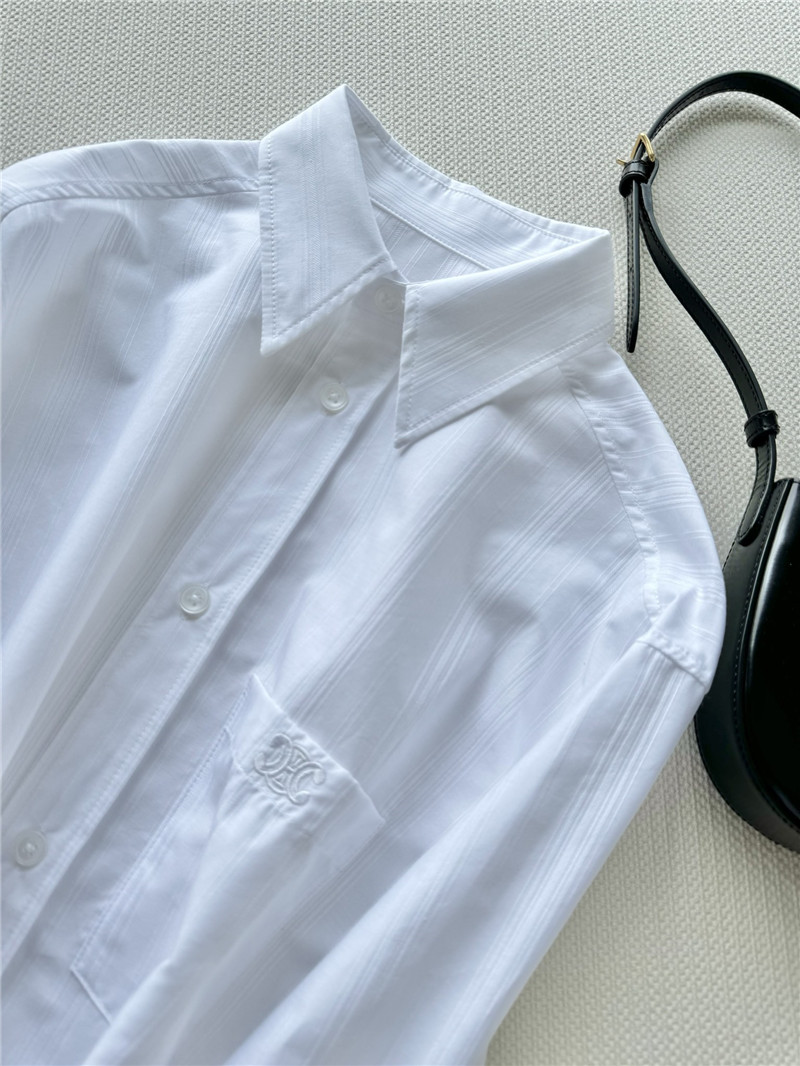 Ce1i*e jacquard white striped shirt cheap replica designer clothes