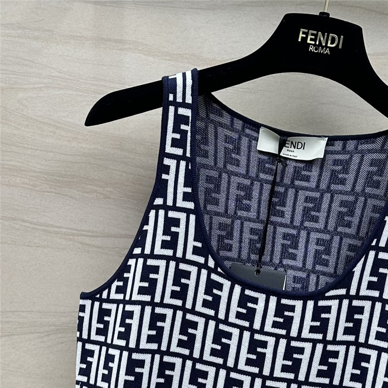 F**di old flower ff knitted small vest replica d&g clothing