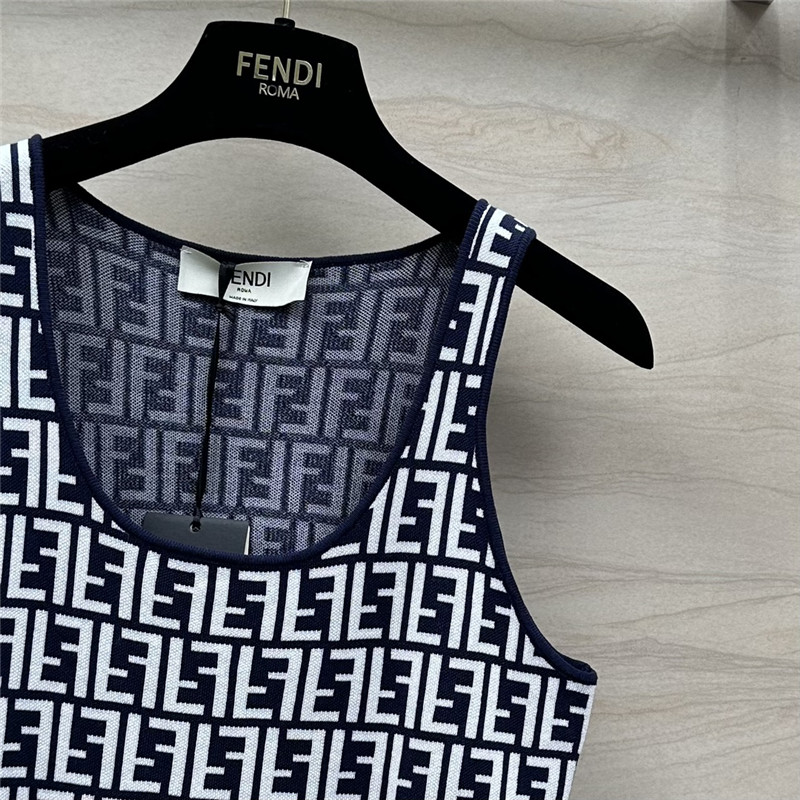 F**di old flower ff knitted small vest replica d&g clothing