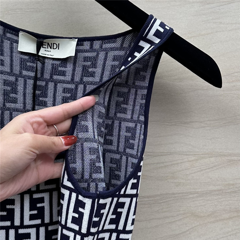 F**di old flower ff knitted small vest replica d&g clothing