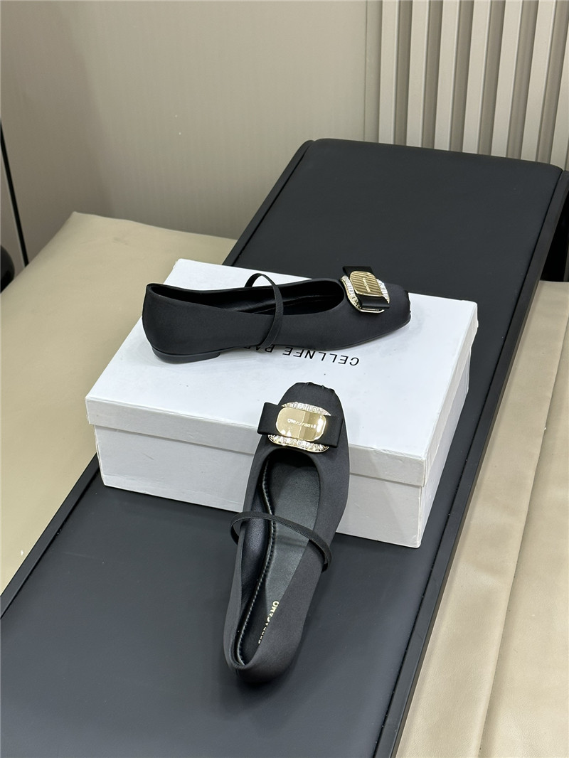 Ferragamo Black Velvet Ballet Flats