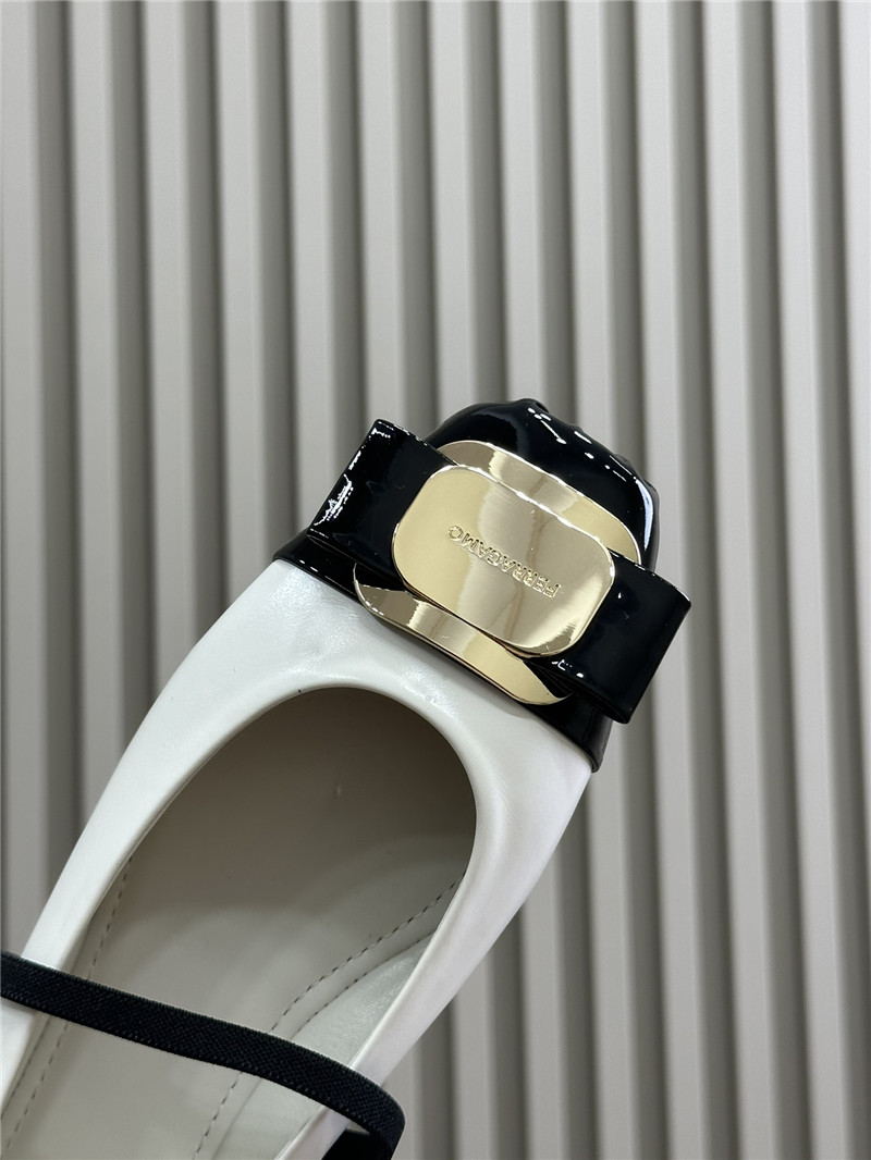 Ferragamo Calfskin Ballet Flats