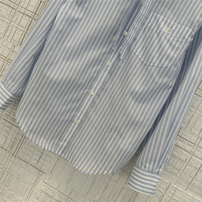 Ce1i*e yarn-dyed sky blue striped shirt replicas clothes