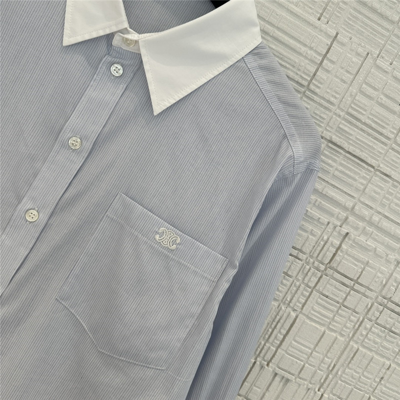 Ce1i*e yarn-dyed sky blue striped shirt replicas clothes