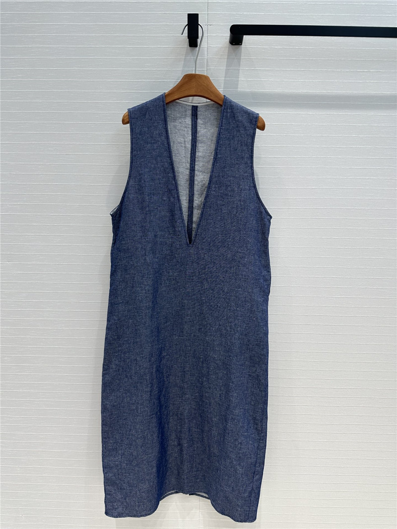 The R0w cotton and linen long vest dress replicas clothes