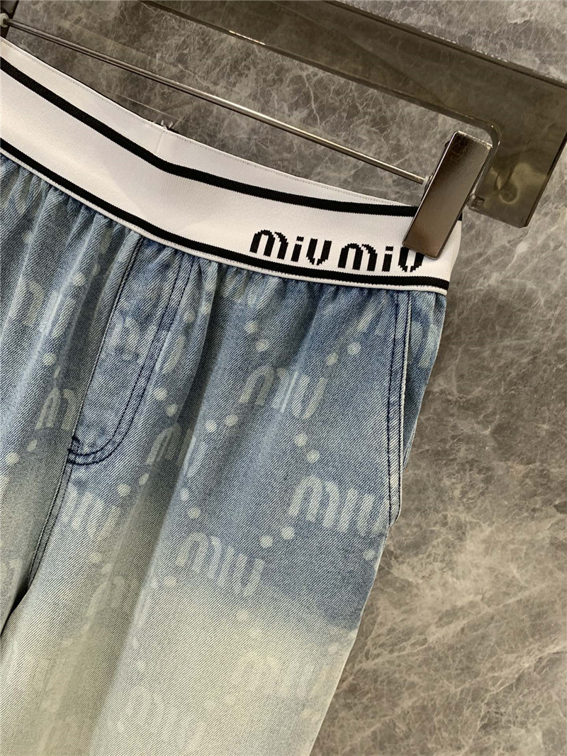 M1um1u gradient elastic waist jeans replica clothing sites