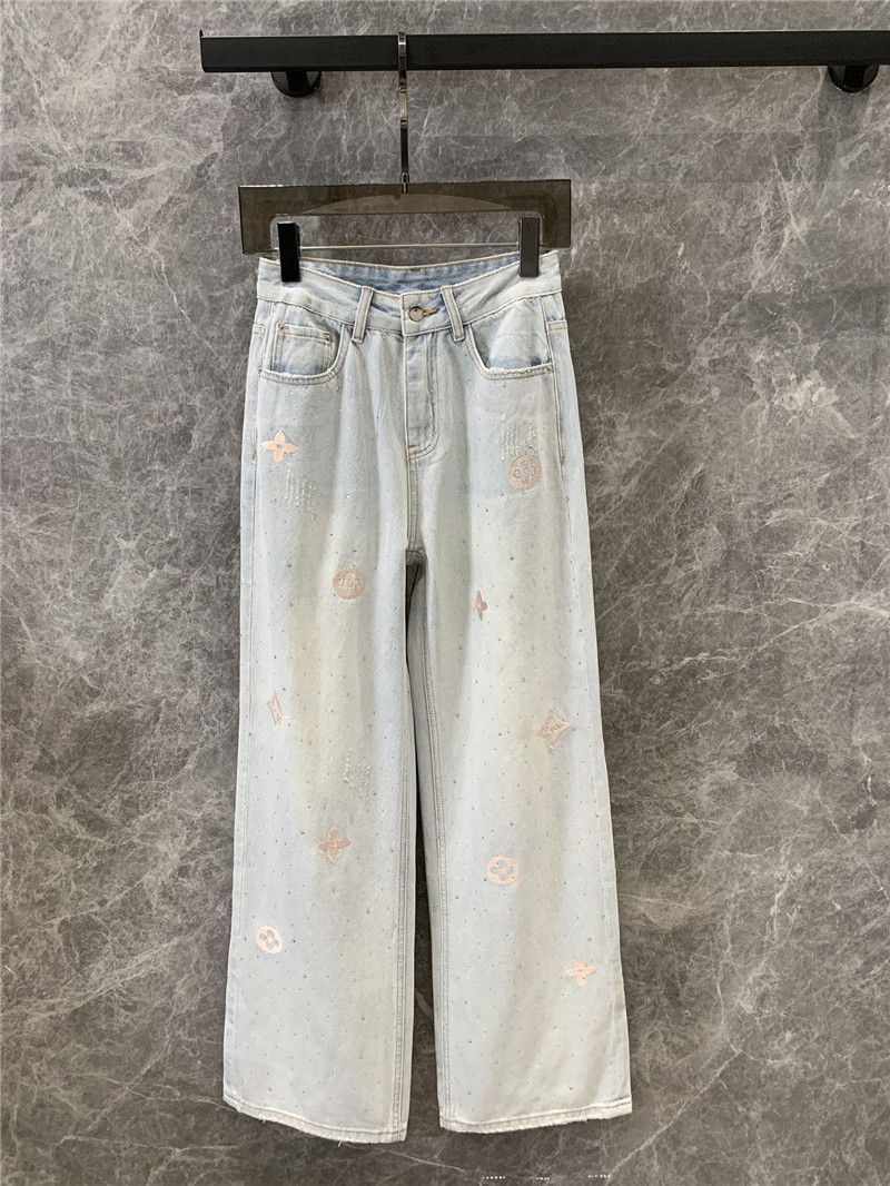 l0vis Vvtt0n lv rhinestone denim trousers replica d&g clothing