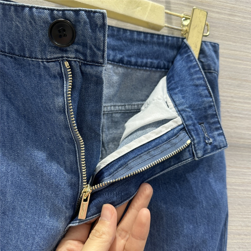 M1um1u denim mid-low waist straight pants replica d&g clothing