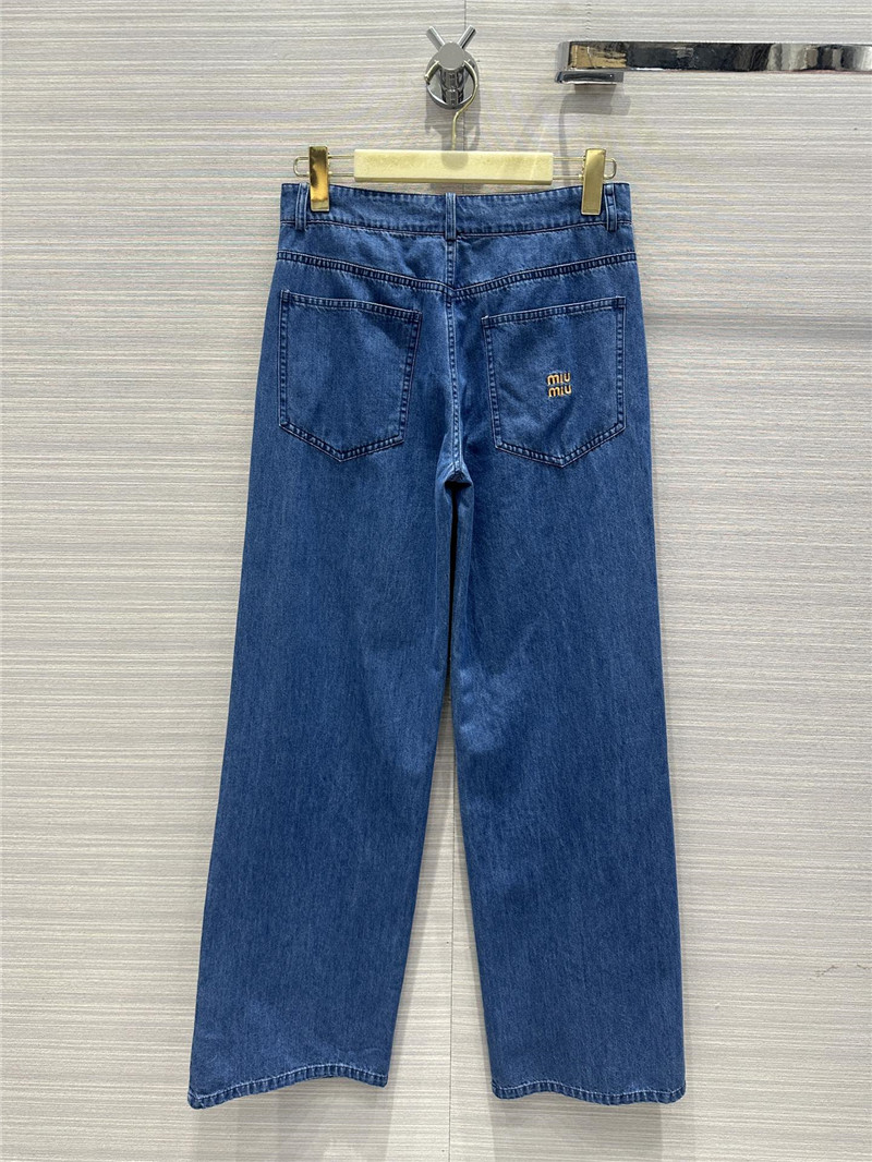 M1um1u denim mid-low waist straight pants replica d&g clothing