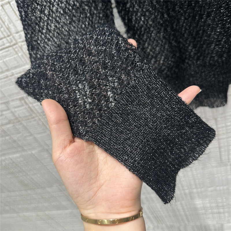 D10r black mohair ascot cardigan