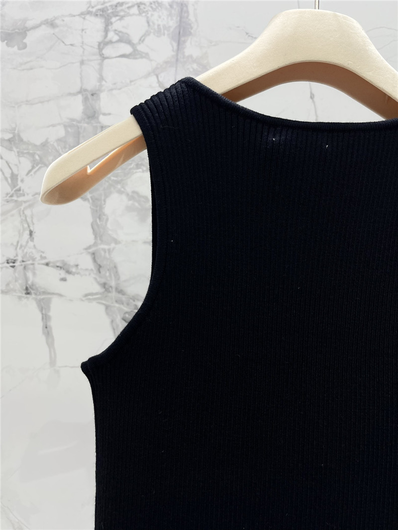M1um1u letter jacquard design ribbed vest replica d&g clothing