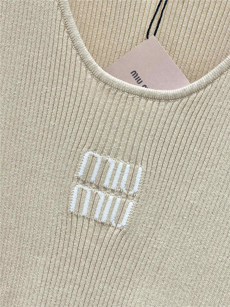 M1um1u letter jacquard design ribbed vest replica d&g clothing
