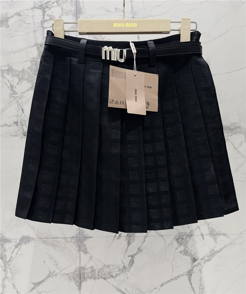 M1um1u classic letter jacquard pleated skirt replica d&g clothing
