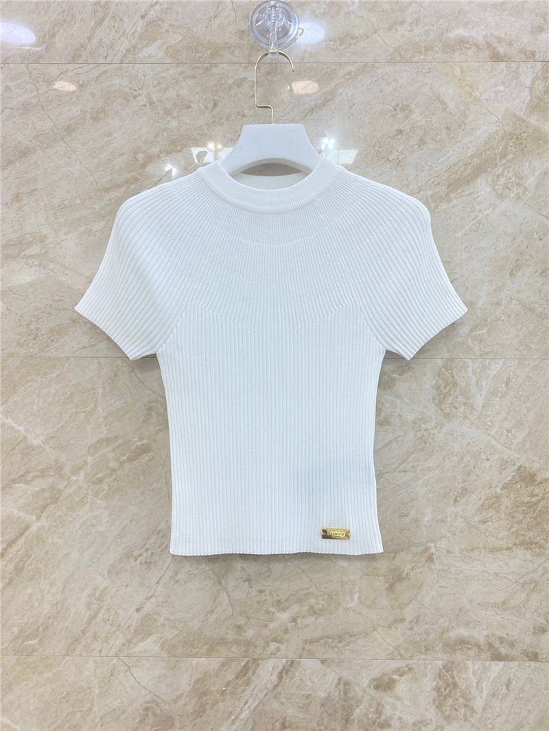 Balmain pleated knit short-sleeved mini top replica clothes