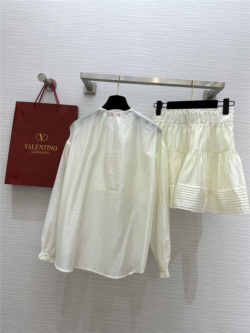 Va1e*ntin0 blouse + a-line skirt set replica clothes