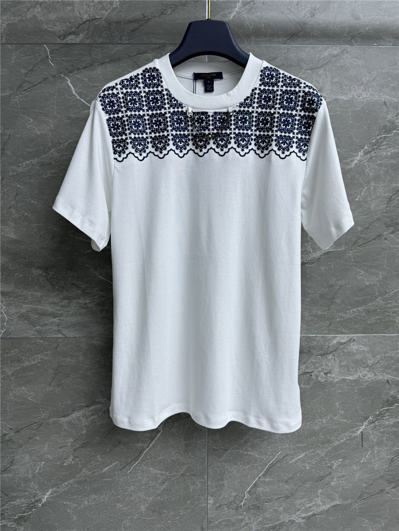 M1um1u floral embroidered cropped t-shirt replica clothing