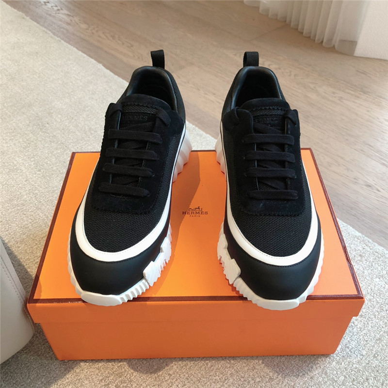 H**me5 tan leather sneakers in blue