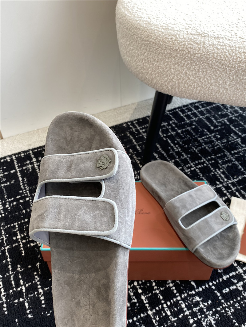 L0r0 P1ana waikiki gray velcro strap sandals